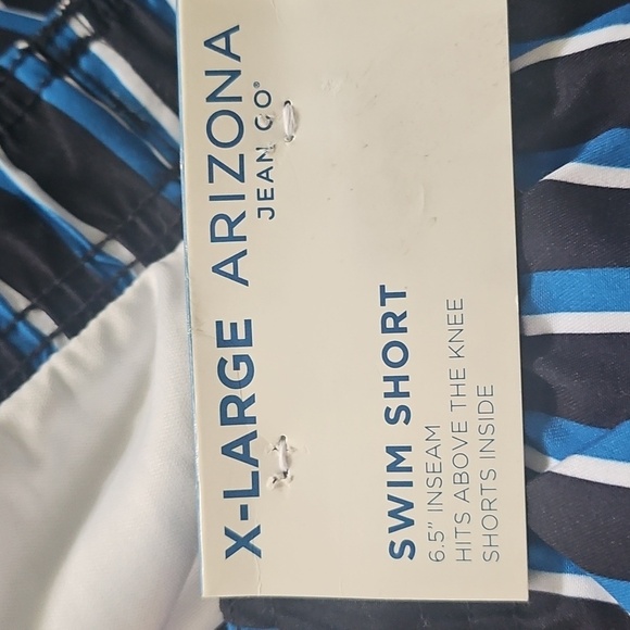 Arizona Striped Swim Shorts with 6.5" Inseam NWT - Picture 8 of 9
